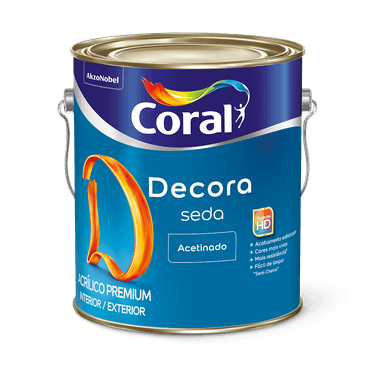 Tinta Acrílica Acetinado Decora Seda Premium Branco - Coral