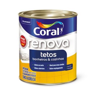 Tinta Acrílica Fosca Renova Tetos Banheiros & Cozinhas Branco - Coral