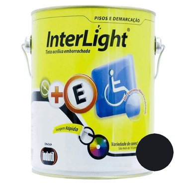 Tinta Acrílica Emborrachada Indutil Interlight Piso - Preto