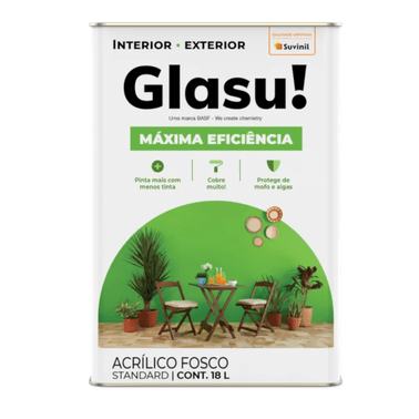 Tinta Acrílica Fosco Glasu Máxima Eficiência Standard Branco