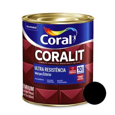 Esmalte Fosco Preto Coralit Ultra Resistência- Coral