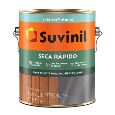 Esmalte Brilhante Branco Base Agua Seca Rápido Suvinil