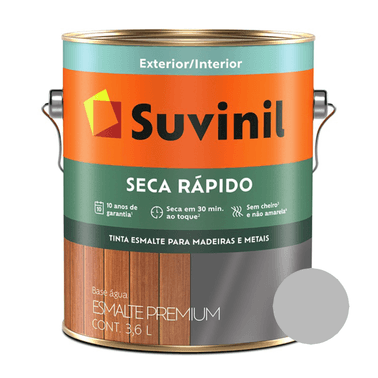 Esmalte Brilhante Platina Base Agua Seca Rápido Suvinil