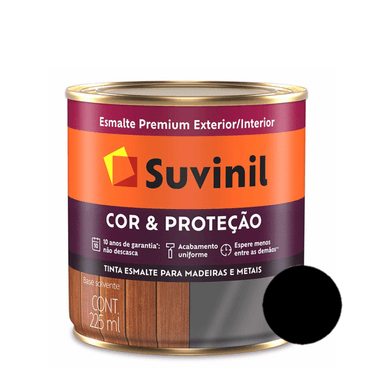 Esmalte Brilhante Preto Cor e Proteção Suvinil