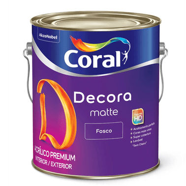 Tinta Acrílica Fosca Decora Matte Premium Branco - Coral