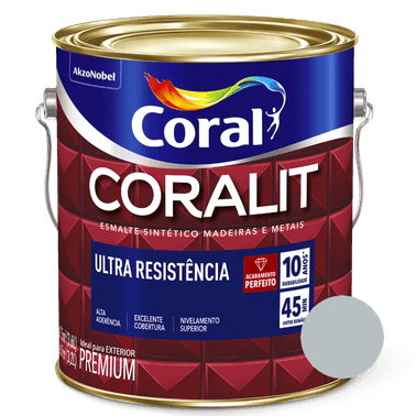 Esmalte Brilhante Cinza Médio Coralit Ultra Resistência- Coral