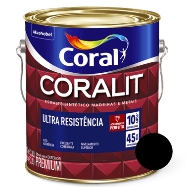 Esmalte Brilhante Preto Coralit Ultra Resistência- Coral