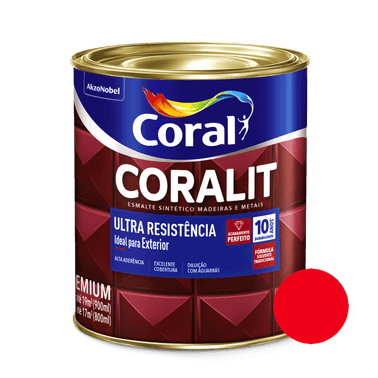 Esmalte Brilhante Vermelho Coralit Ultra Resistência- Coral