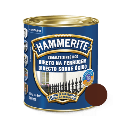 Esmalte Sintético Antiferrugem Hammerite Marrom Brilhante - CORAL