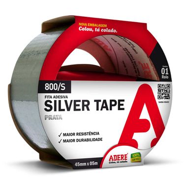 Fita Adesiva Silver Tape 45mm x 5M Cinza - Adere