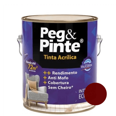 Tinta Acrílica Eucatex PEG & PINTE Fosco - Rubi Real