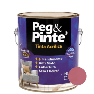 Tinta Acrílica Eucatex PEG & PINTE Fosco - Rosa Açai