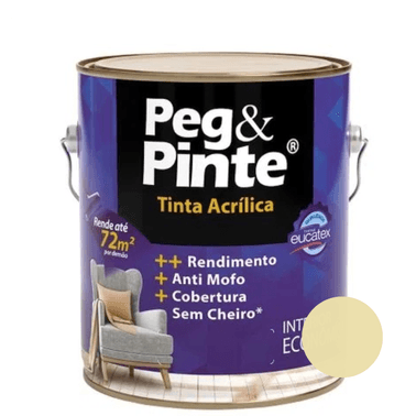Tinta Acrílica Eucatex PEG & PINTE Fosco - Marfim Angola
