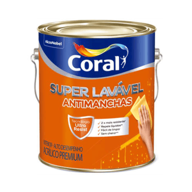 Tinta Acrílica Eggshell Super Lavável Premium Branco - Coral