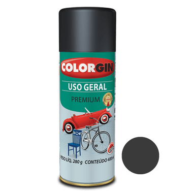 Tinta Spray Preto Fosco 54001 Colorgin