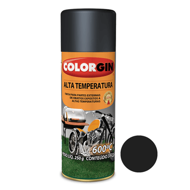 Tinta Spray Preto Fosco Alta Temperatura 5722 Colorgin