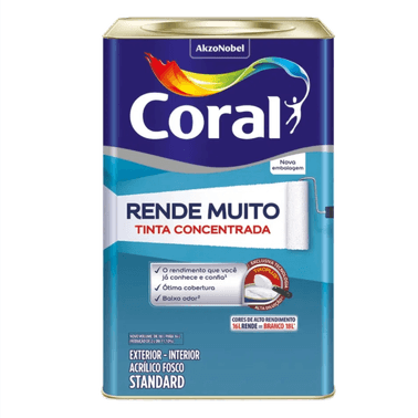 Tinta Acrílica Fosco Rende Muito Standard Branco - Coral