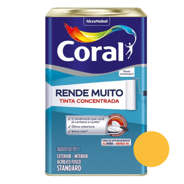 Tinta Acrílica Fosco Rende Muito Standard Amarelo Frevo - Coral