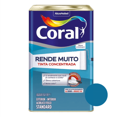 Tinta Acrílica Fosco Rende Muito Standard Azul Profundo - Coral