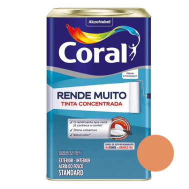 Tinta Acrílica Fosco Rende Muito Standard Laranja Imperial - Coral
