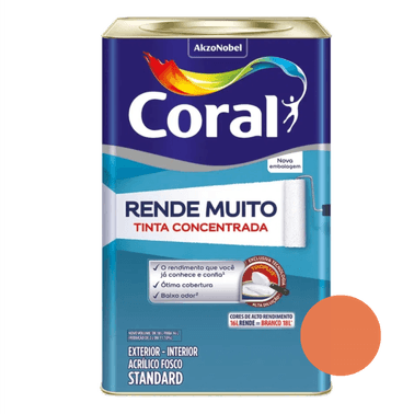 Tinta Acrílica Fosco Rende Muito Standard Laranja Maracatu - Coral