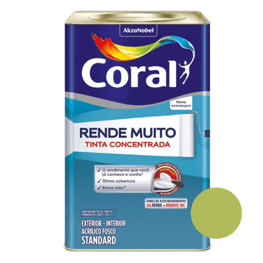 Tinta Acrílica Fosco Rende Muito Standard Verde Limão - Coral