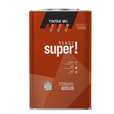 Tinta Acrílica Fosco Branco Rende Super Standard Tintas MC