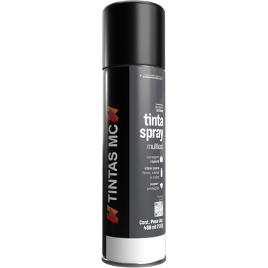 Spray Preto Brilhante 400Ml Uso Geral Tintas MC