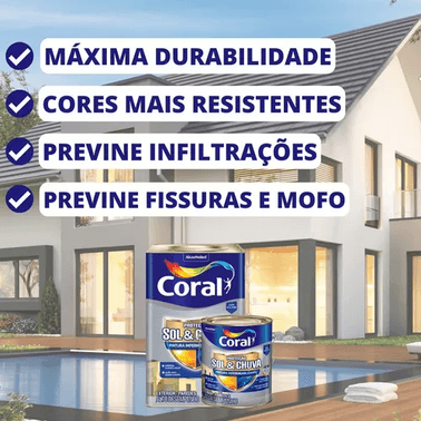 Proteção Sol & Chuva Pintura Impermeabilizante Branco - Coral