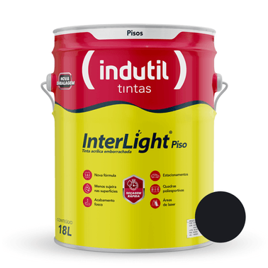 Tinta Acrílica Emborrachada Indutil Interlight Piso - Preto