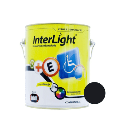 Tinta Acrílica Emborrachada Indutil Interlight Piso - Preto
