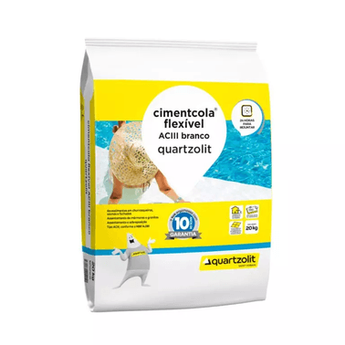 Argamassa Cimentcola Flexível Branco 2OKg ACIII - Quartzolit