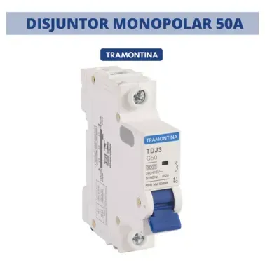 Disjuntor Unipolar 50A Curva C Tramontina