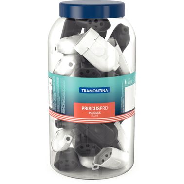 Pote Plug Femea 2P+T Preto/Branco Tramontina
