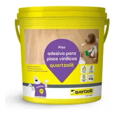 Cola Adesivo Vinilico Branco 4Kg Piso Quartzolit
