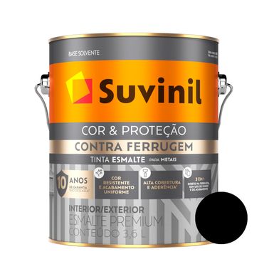 Esmalte Brilhante Preto Contra Ferrugem Suvinil