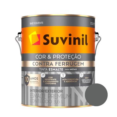 Esmalte Brilhante Cinza Escuro Contra Ferrugem Suvinil