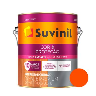 Esmalte Brilhante Laranja Cor e Proteção Suvinil